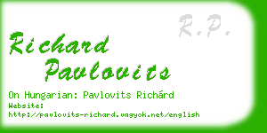richard pavlovits business card