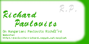 richard pavlovits business card